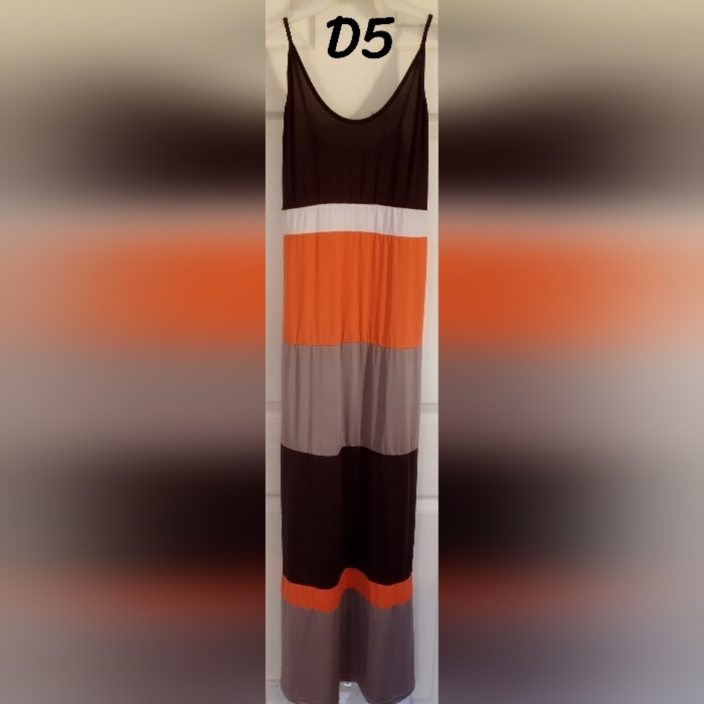 RUIYIZE Spaghetti Strap Maxi dress, Sz Xlg, multi color, lightweight